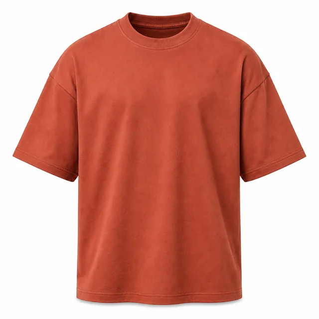 Terracotta color variant of the oversized T-shirt